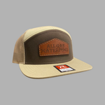 AGW Leather Patch Flat Bill Hat (Brown/Khaki)