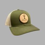 Dead Oak Leather Patch Hat (Green/Tan)